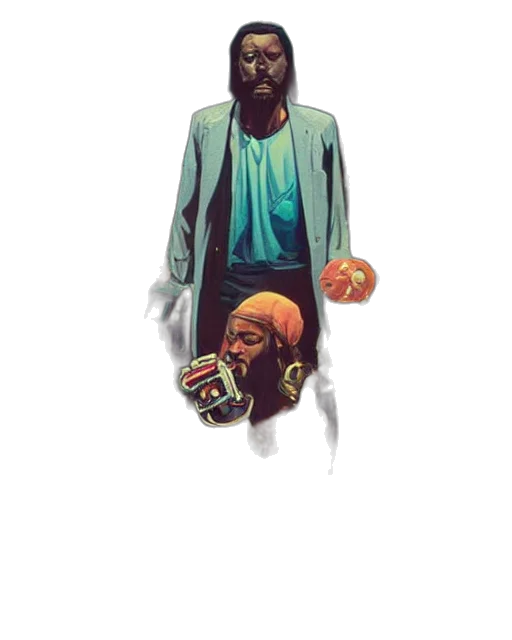 mask, jacket, face, concept art transparent PNG cut-out