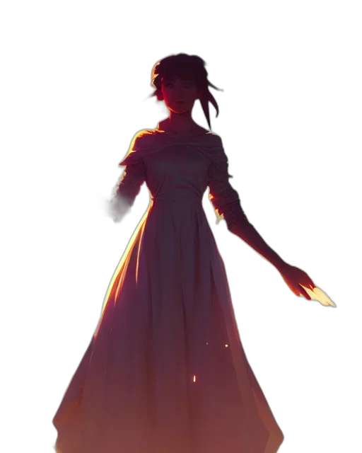 dress, staff, crown, sword, concept art, fantasy art, pixel art, anime transparent PNG cut-out