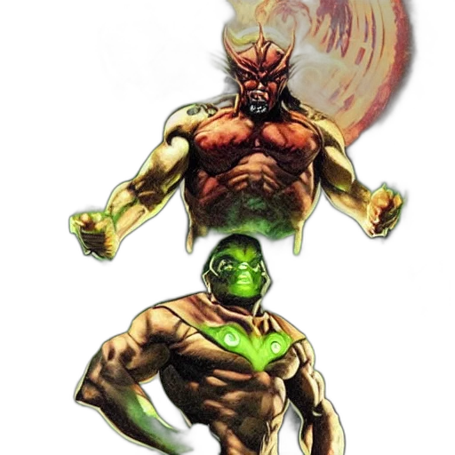 comic book art, concept art, fantasy art, supervillain transparent PNG cut-out