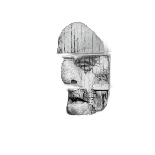 face, mask, robot, hat, photorealistic, 3d render, pencil sketch, pixel art transparent PNG cut-out