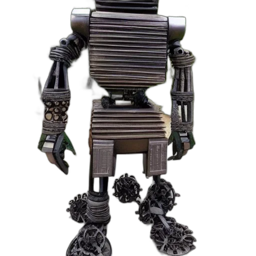 robot, staff, animal, creature, 3d render, concept art, cyberpunk, pixel art transparent PNG cut-out