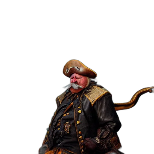 staff, hat, jacket, face, concept art, fantasy art, 3d render, photorealistic transparent PNG cut-out