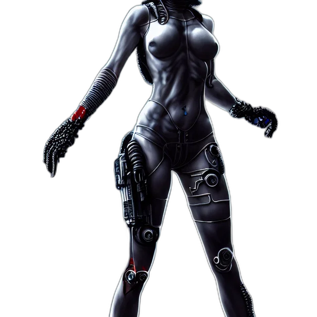 robot, weapon, concept art, cyberpunk transparent PNG cut-out