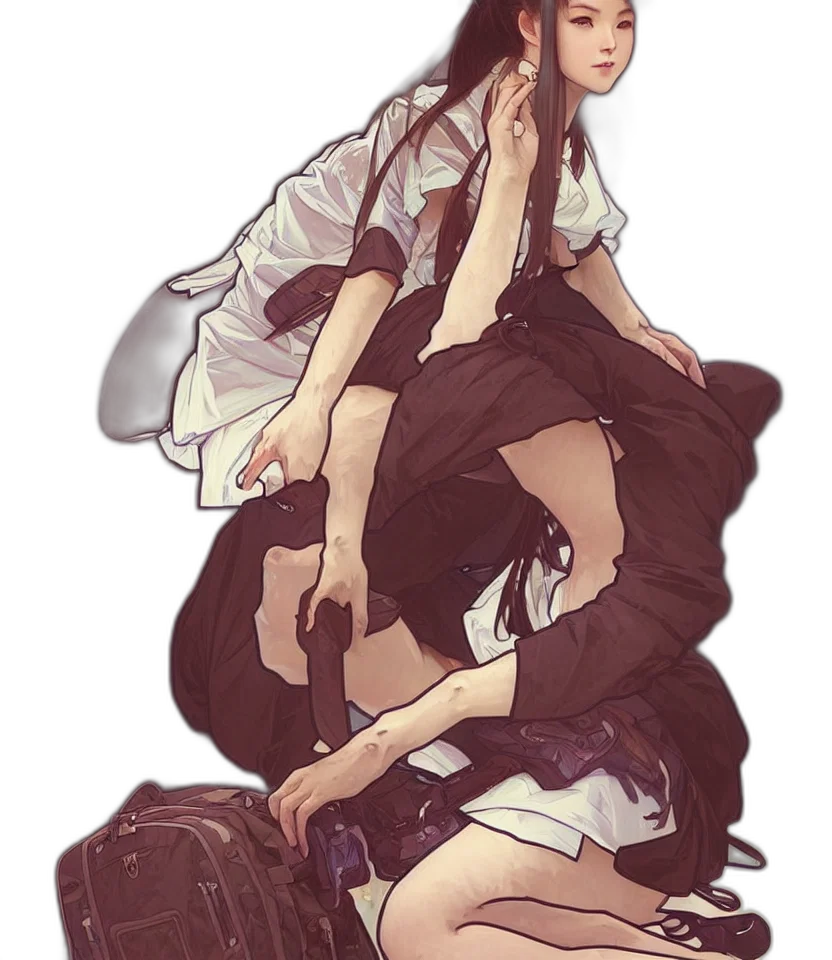 dress, staff, weapon, creature transparent PNG cut-out