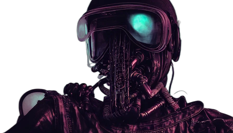 mask, robot, creature, face, cyberpunk, concept art, comic book art, pixel art transparent PNG cut-out
