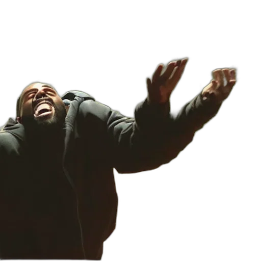 jacket, face, trailcam, footage, kanye, west, crying, screaming transparent PNG cut-out