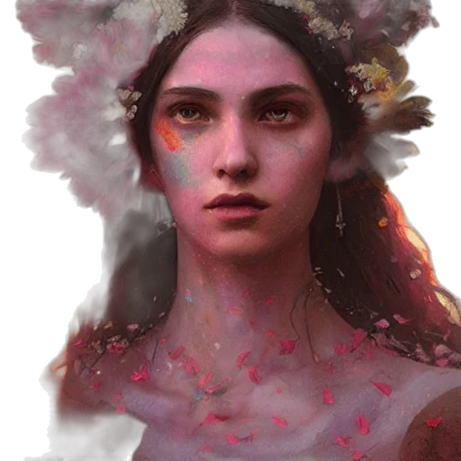 face, crown, mask, fantasy art, concept art, photorealistic, oil painting, fire transparent PNG cut-out