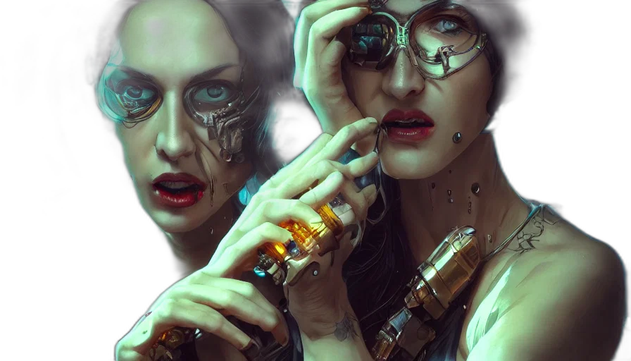 cyberpunk, concept art, photorealistic, comic book art transparent PNG cut-out