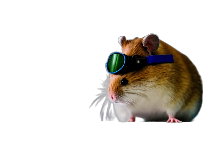 animal, hat, cyberpunk, 3d render, concept art, photorealistic, film, still transparent PNG cut-out