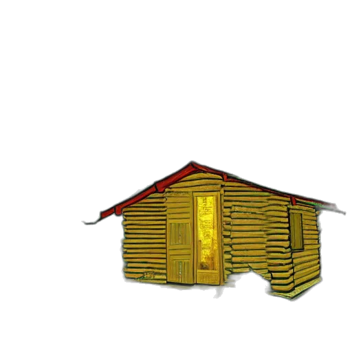 building, food, umbrella, furniture, 3d render, concept art, photorealistic, pixel art transparent PNG cut-out
