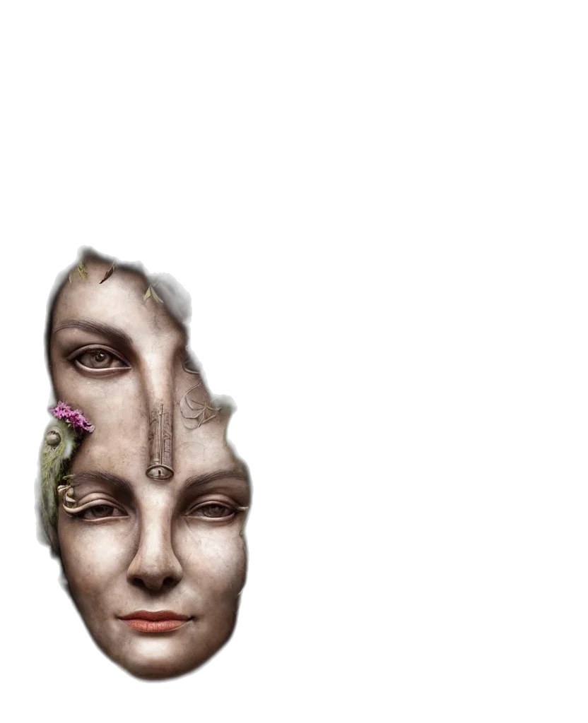 face, mask, crown, creature transparent PNG cut-out