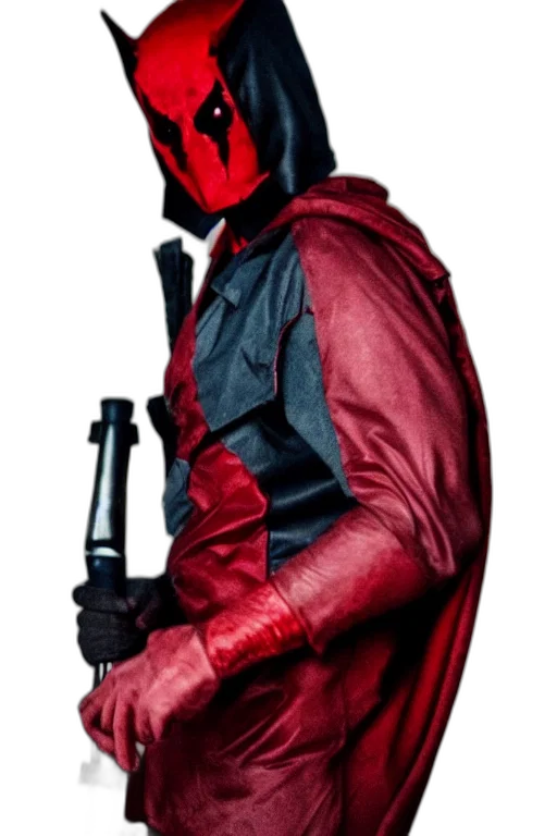 jacket, staff, mask, weapon transparent PNG cut-out