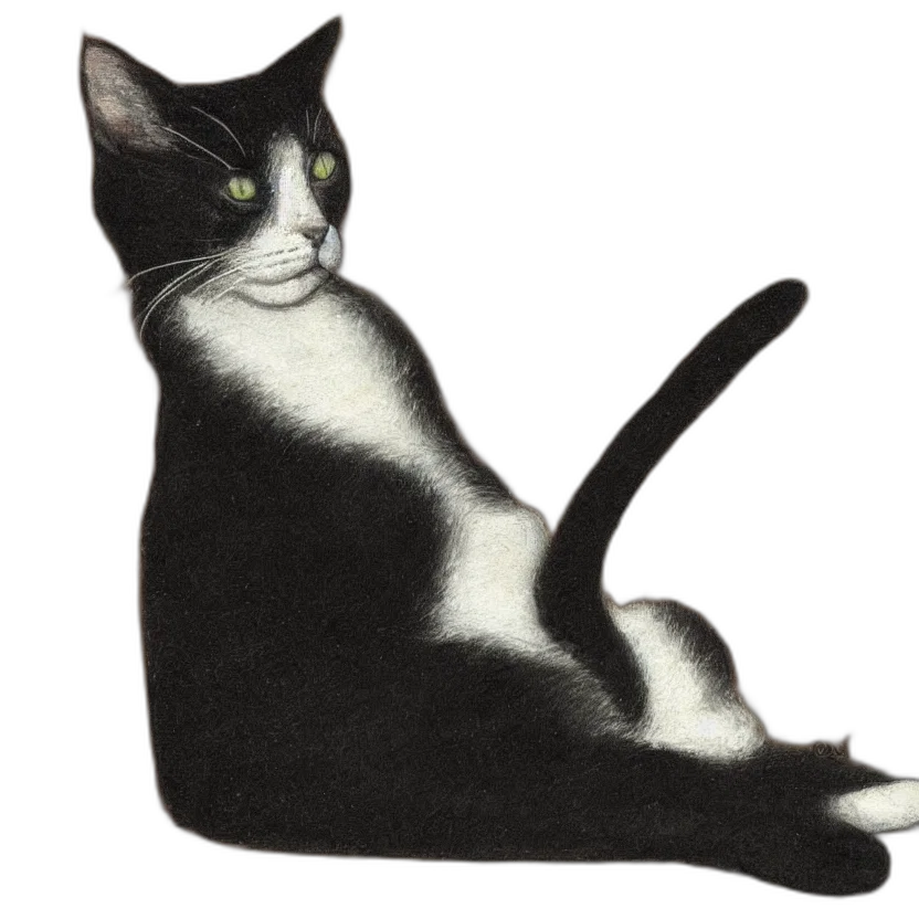 staff, animal, creature, photorealistic, pencil sketch, cartoon, concept art, cat transparent PNG cut-out