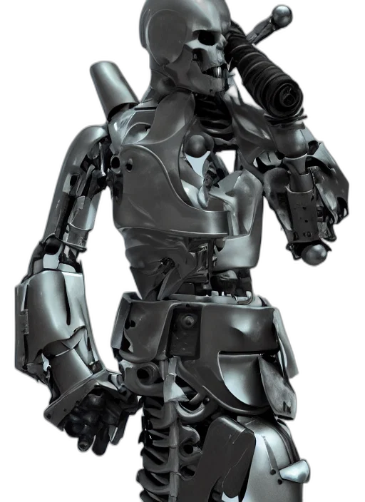 robot, weapon, 3d render, concept art, cyberpunk, combat, android, gun transparent PNG cut-out