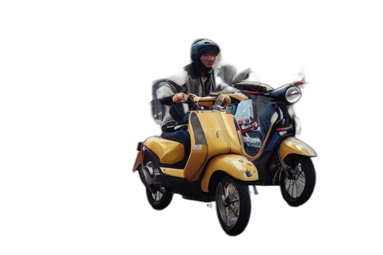 jacket, concept art, photorealistic, 3d render, pixel art, moped, scotter, racing transparent PNG cut-out