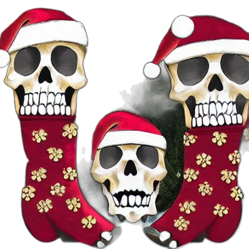 gigantic, christmas, three, skulls transparent PNG cut-out