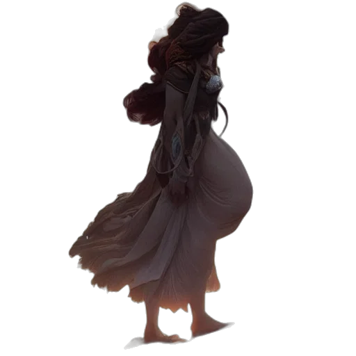 dress, hair, crown, creature transparent PNG cut-out