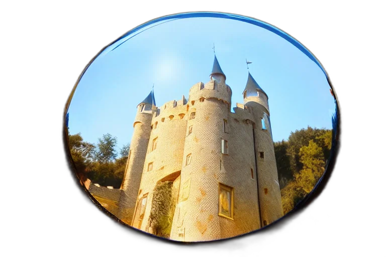 crown, building, photorealistic, 3d render, castle, chrome, reflect, ultra transparent PNG cut-out