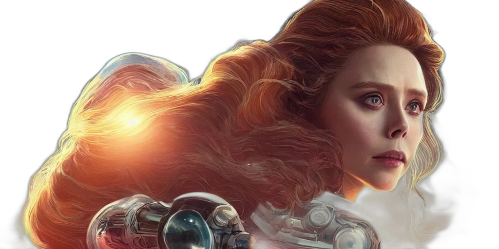 comic book art, concept art, elizabeth, olsen transparent PNG cut-out