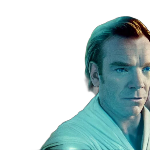 face, staff, photorealistic, outer space, blue, film, still, ewan transparent PNG cut-out