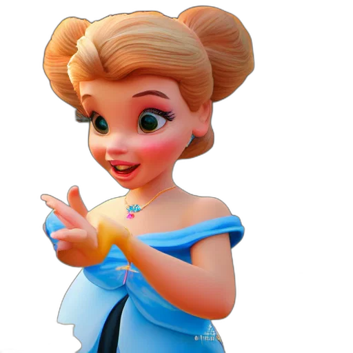 dress, face, staff, 3d render transparent PNG cut-out