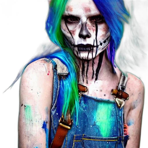face, mask, photorealistic, cyberpunk, fantasy art, watercolor, blue, colorful transparent PNG cut-out