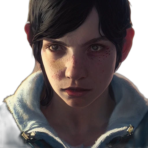 face, jacket, creature, concept art, photorealistic, fantasy art, 3d render, blue transparent PNG cut-out