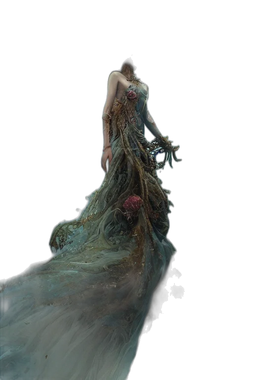 dress, hair, creature, crown transparent PNG cut-out
