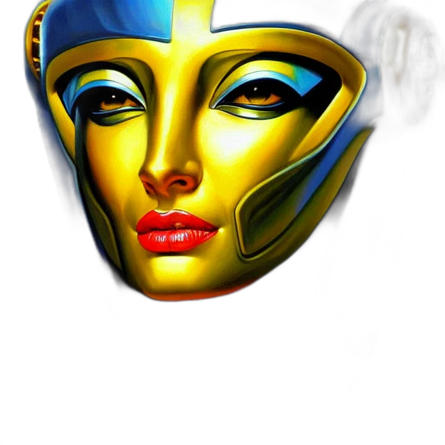 mask, face, jewelry, robot, photorealistic, fantasy art, concept art, 3d render transparent PNG cut-out