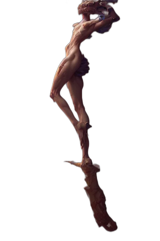 creature, staff, sword, weapon, concept art, fantasy art, 3d render, pixel art transparent PNG cut-out