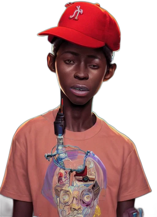 face, hat, jacket, creature, concept art, photorealistic, anime, cartoon transparent PNG cut-out