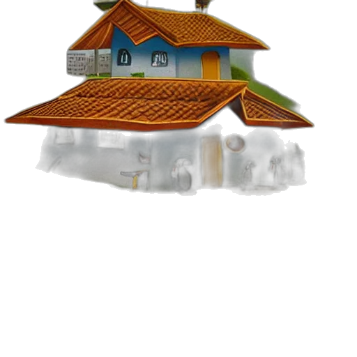 building, umbrella, furniture, staff, 3d render, concept art, photorealistic, watercolor transparent PNG cut-out