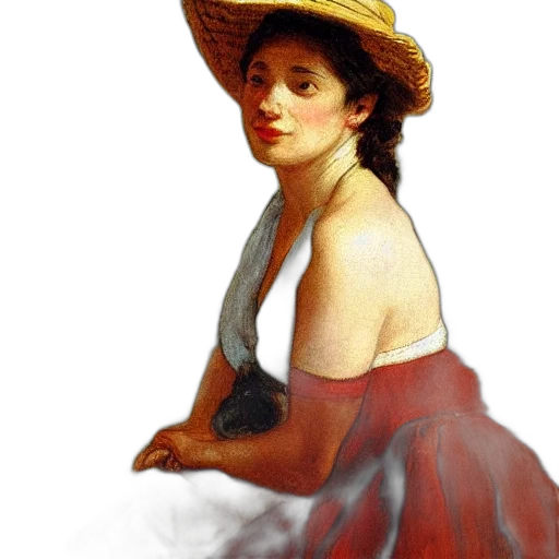 dress, hat, face, staff, oil painting, photorealistic, concept art, watercolor transparent PNG cut-out