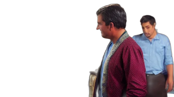jacket, staff, hair, face transparent PNG cut-out