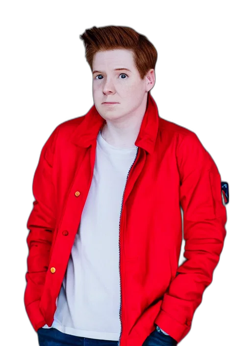 jacket, staff, face, creature transparent PNG cut-out