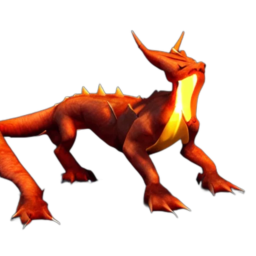 dragon, animal, creature, staff, concept art, 3d render, fantasy art, pixel art transparent PNG cut-out