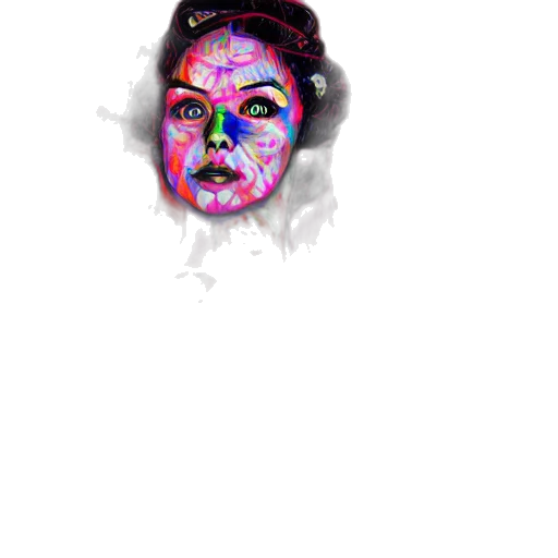 face, mask, crown, creature, pixel art, vaporwave, photorealistic, watercolor transparent PNG cut-out