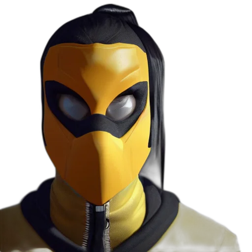 mask, face, jacket, 3d render transparent PNG cut-out