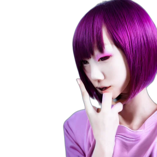 hair, cyberpunk, vaporwave, photorealistic transparent PNG cut-out