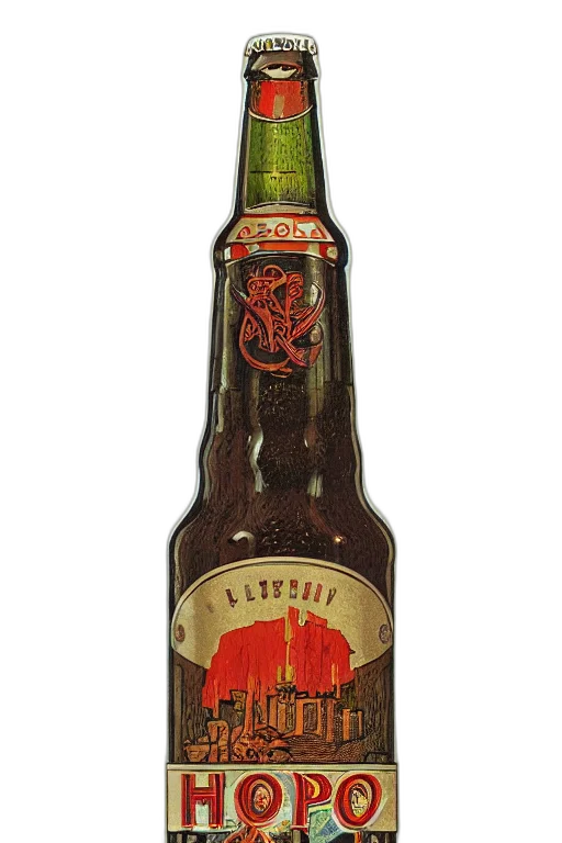 bottle, dragon, staff, photorealistic transparent PNG cut-out