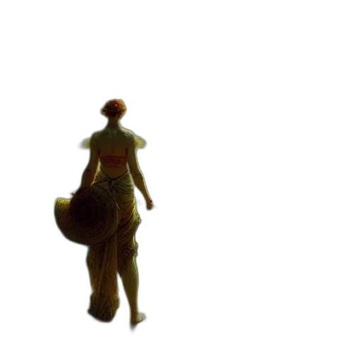 dress, staff, creature, robot transparent PNG cut-out