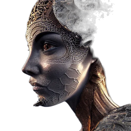 mask, face, crown, jewelry, fantasy art, concept art, photorealistic, 3d render transparent PNG cut-out