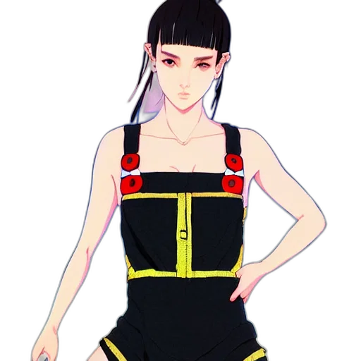 dress, pixel art, anime, cartoon, concept art, monochrome, neon, red transparent PNG cut-out