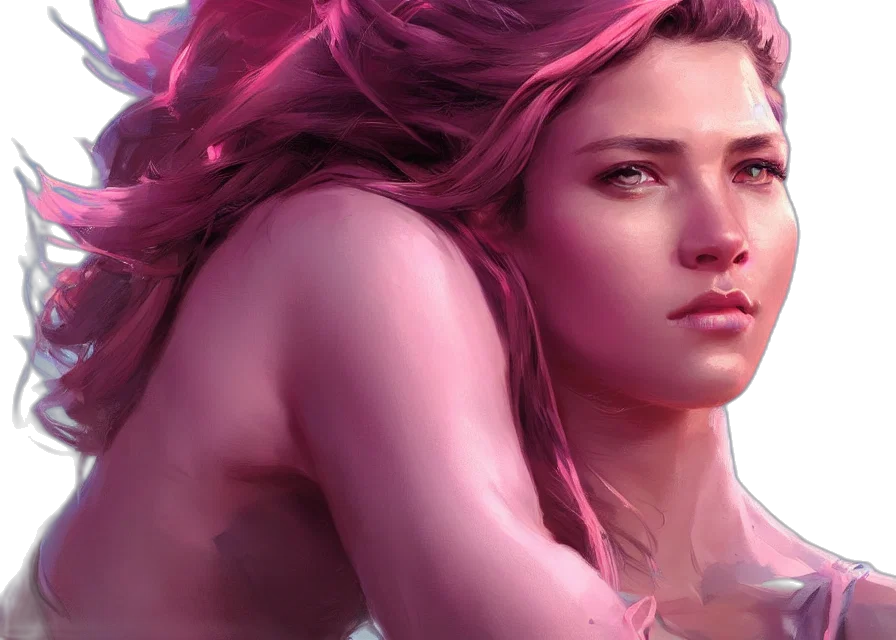 concept art, fantasy art, photorealistic, cyberpunk, portrait, beautiful, female, survivor transparent PNG cut-out