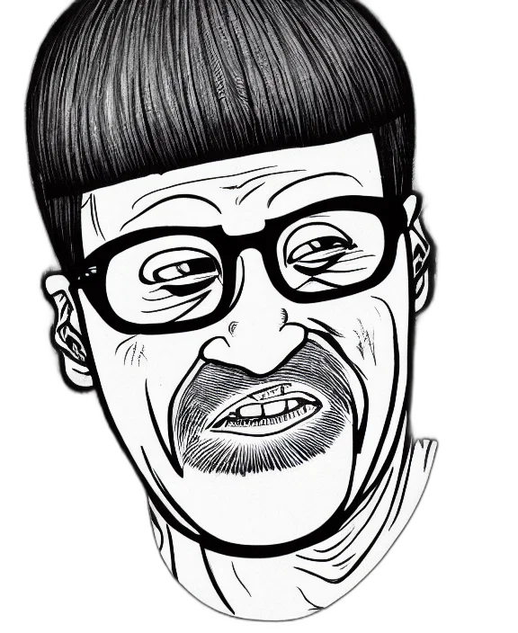 face, cartoon, comic book art, pencil sketch, photorealistic, detailed, ink, line transparent PNG cut-out