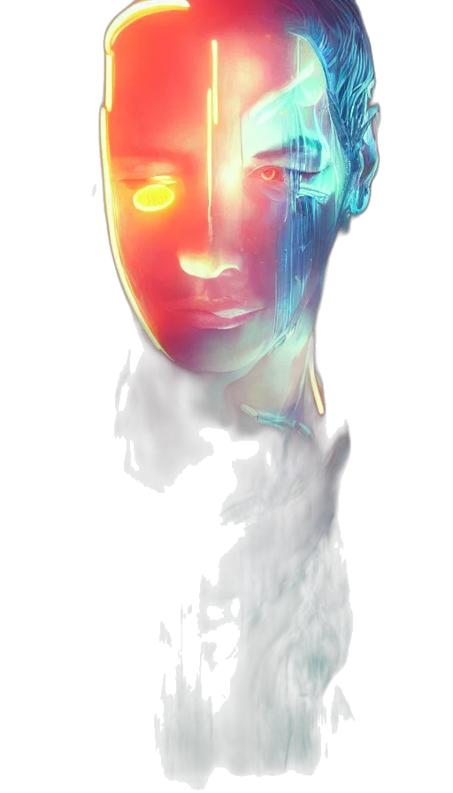 face, robot, mask, crown transparent PNG cut-out
