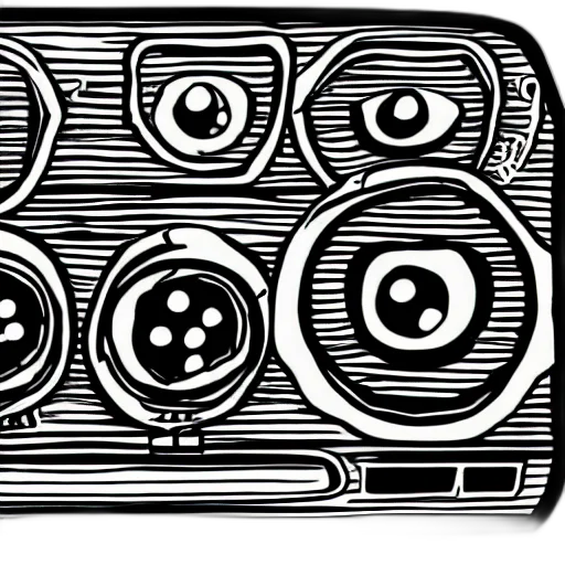 mask, robot, face, jewelry, cartoon, comic book art, concept art, monochrome transparent PNG cut-out