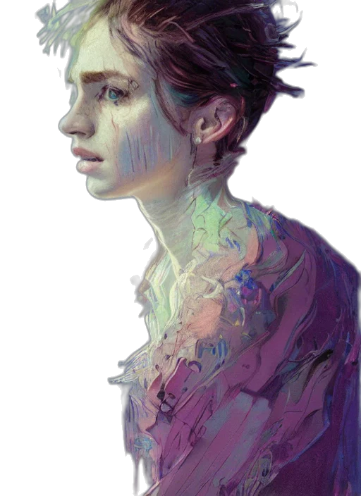 face, dress, mask, jacket, cyberpunk, watercolor, photorealistic, fantasy art transparent PNG cut-out