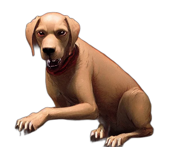 animal, staff, creature, photorealistic, 3d render, concept art, pixel art, dog transparent PNG cut-out