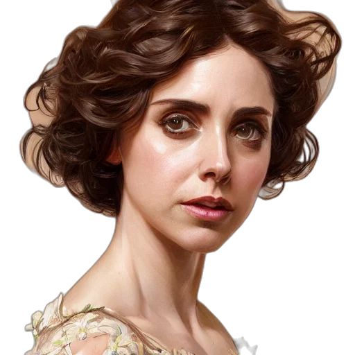 dress, face, hair, staff transparent PNG cut-out
